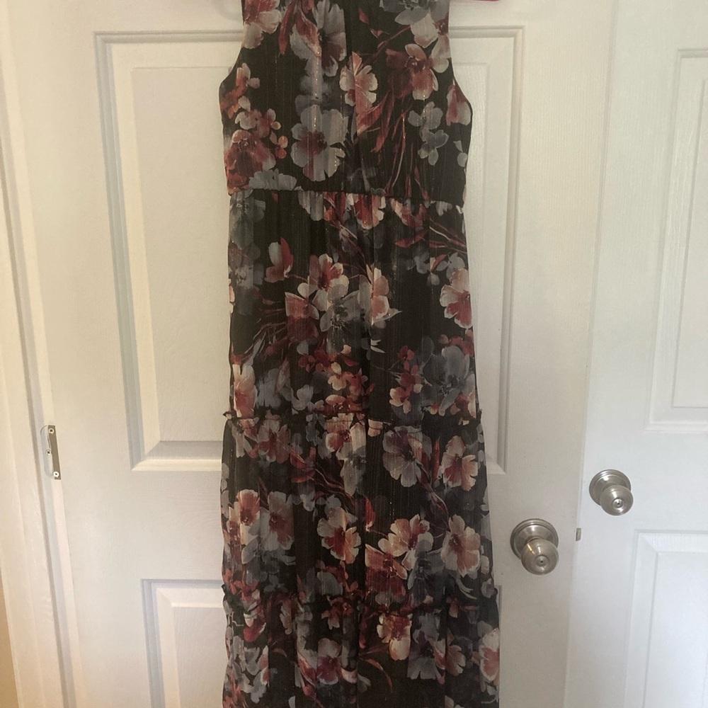 Speechless Black and Purple Floral Maxi Dress
